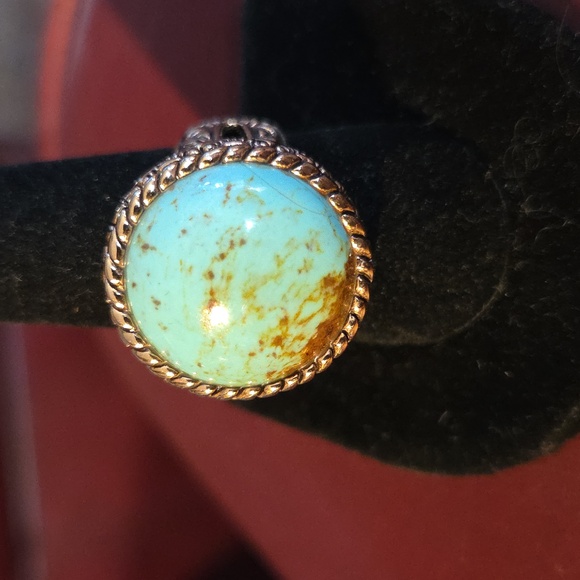 Big Bold BarseTurquoise and Bronze Women's or Mens Ring Size 9.5 - Picture 9 of 10